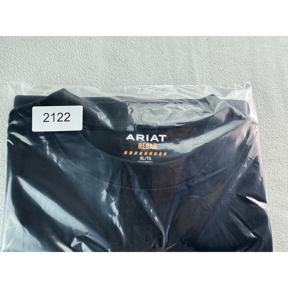 Ariat Rebar Cotton Strong‎ Logo T-Shirt Mens Size XL Black Short Sleeve Tee - Picture 12 of 12
